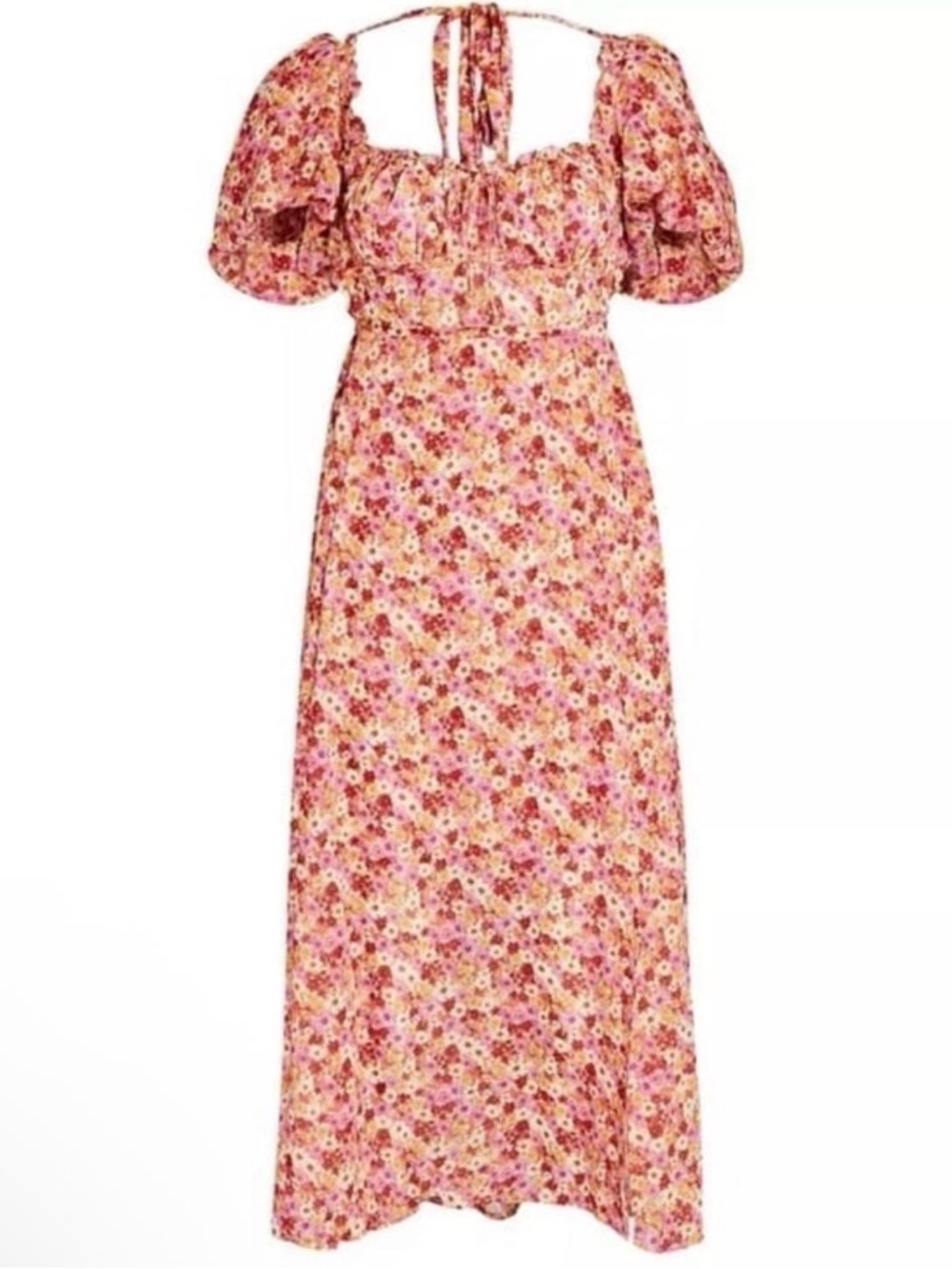 For Love and Lemons Felicia Floral Puff Sleeve Midi Dress - Picture 8 of 8